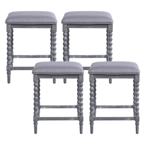 26" Counter Stools Set of 4 with Upholstered Seat