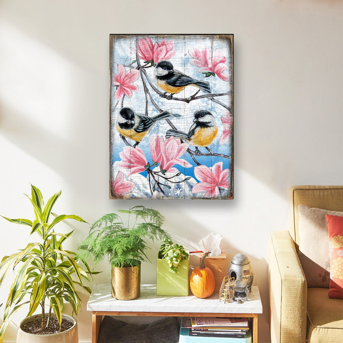 Goldfinches Wooden Wall Art by Nature Wonders - 95220-2B