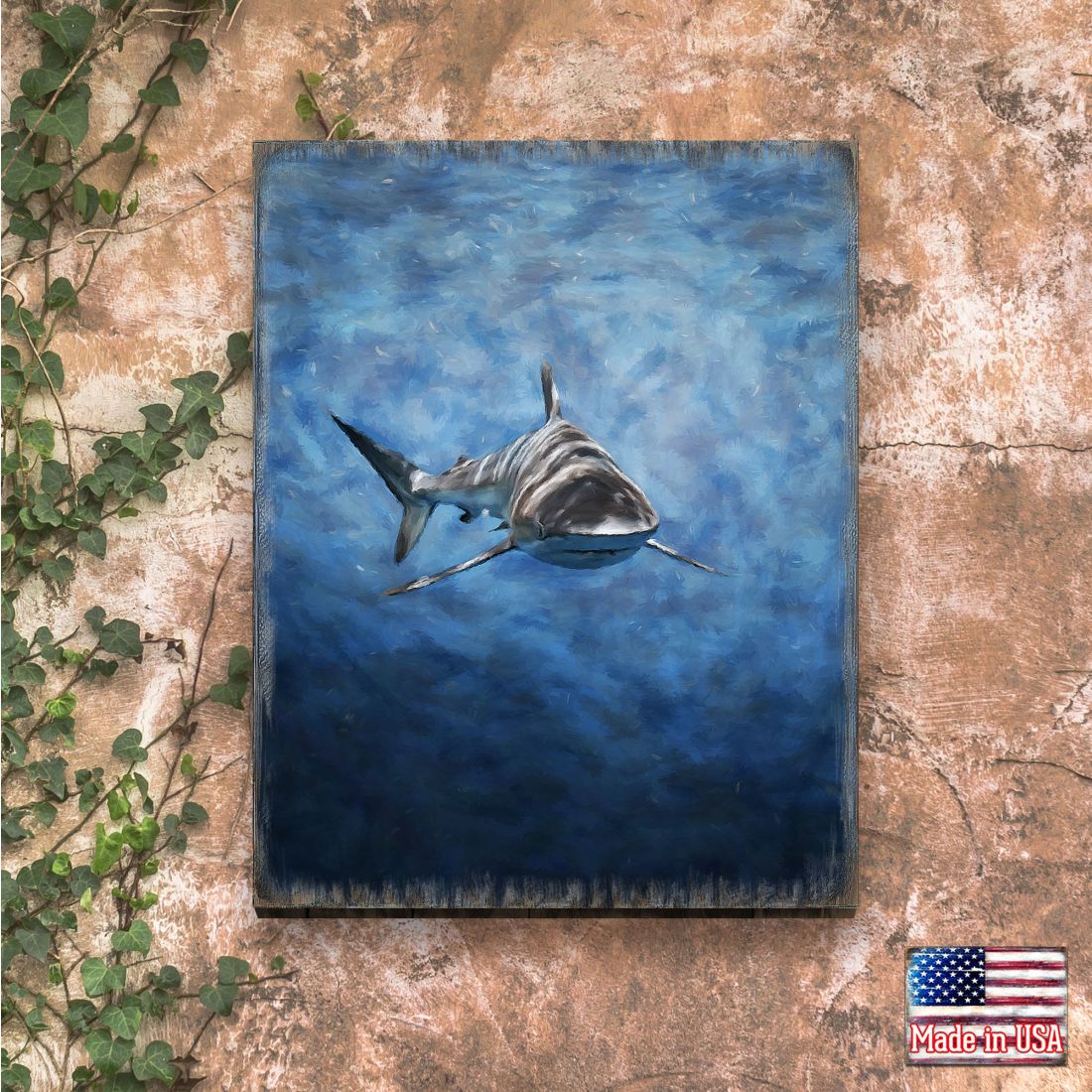 Shark Art Wooden Wall Art by Nature Wonders - Nature Wildlife Decor  - 95389B
