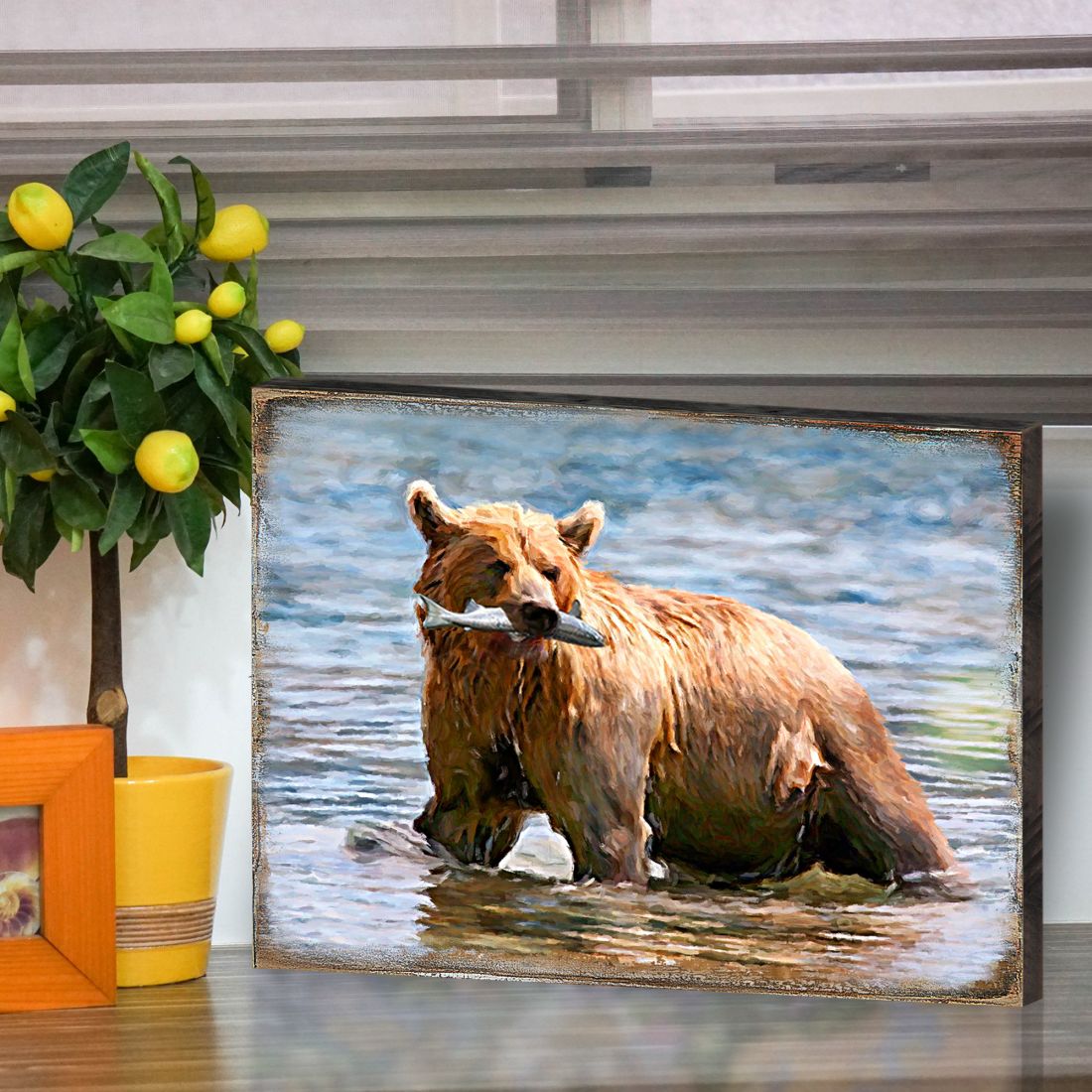 Bear Art Wooden Wall Art by Nature Wonders - Nature Wildlife Decor  - 95297B