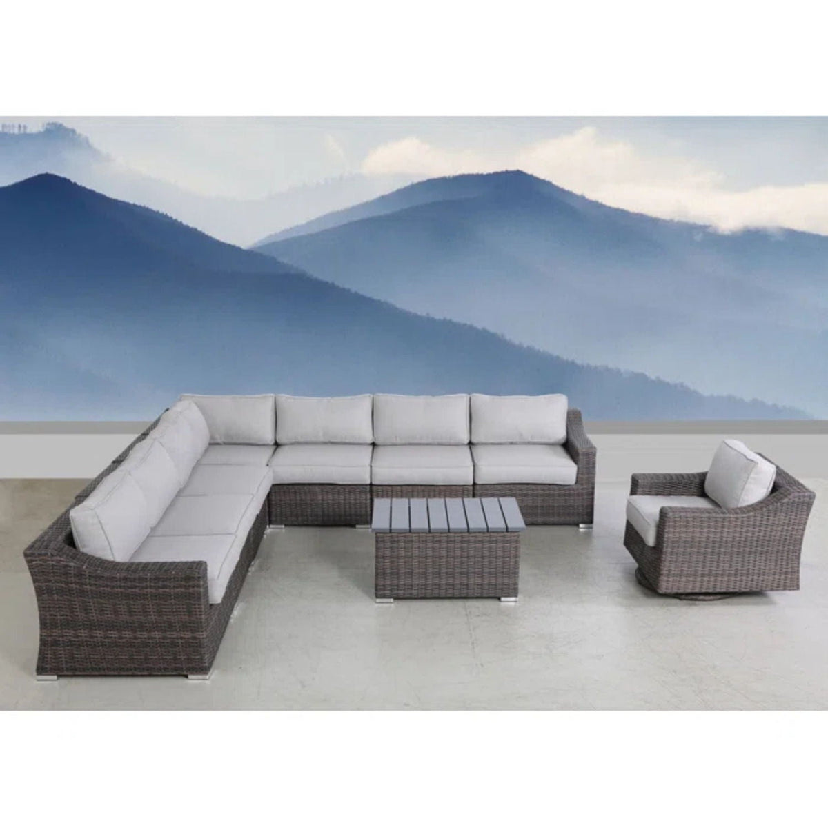 Stylish Sofa Seating Group With Cushions Perfect For Outdoor Gatherings