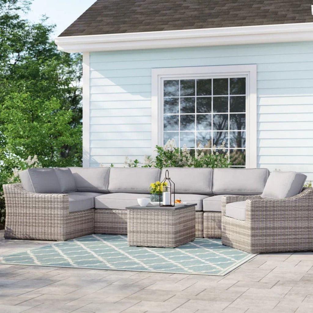 Stylish Sofa Seating Group With Cushions Perfect For Outdoor Gatherings