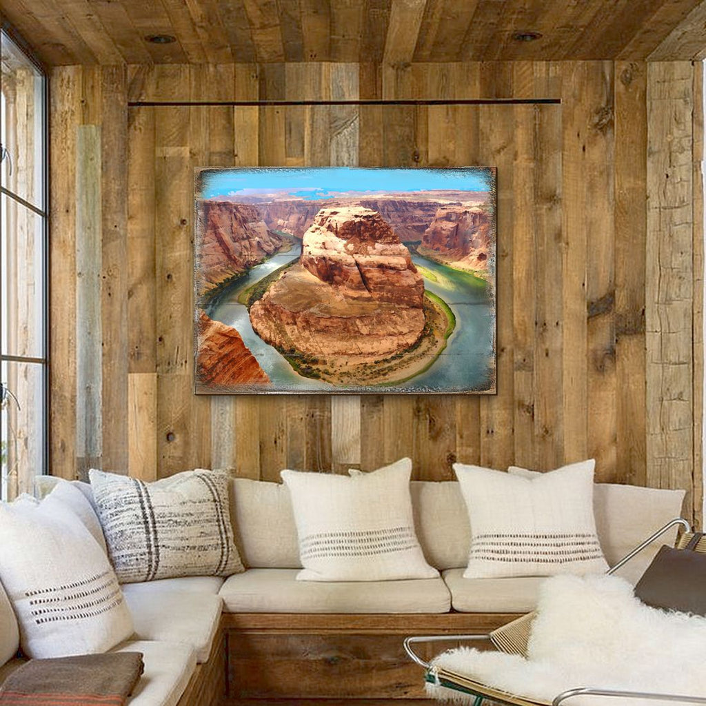 Canyon Island Art Wooden Wall Art by Nature Wonders - Nature Wildlife Decor  - 95282B