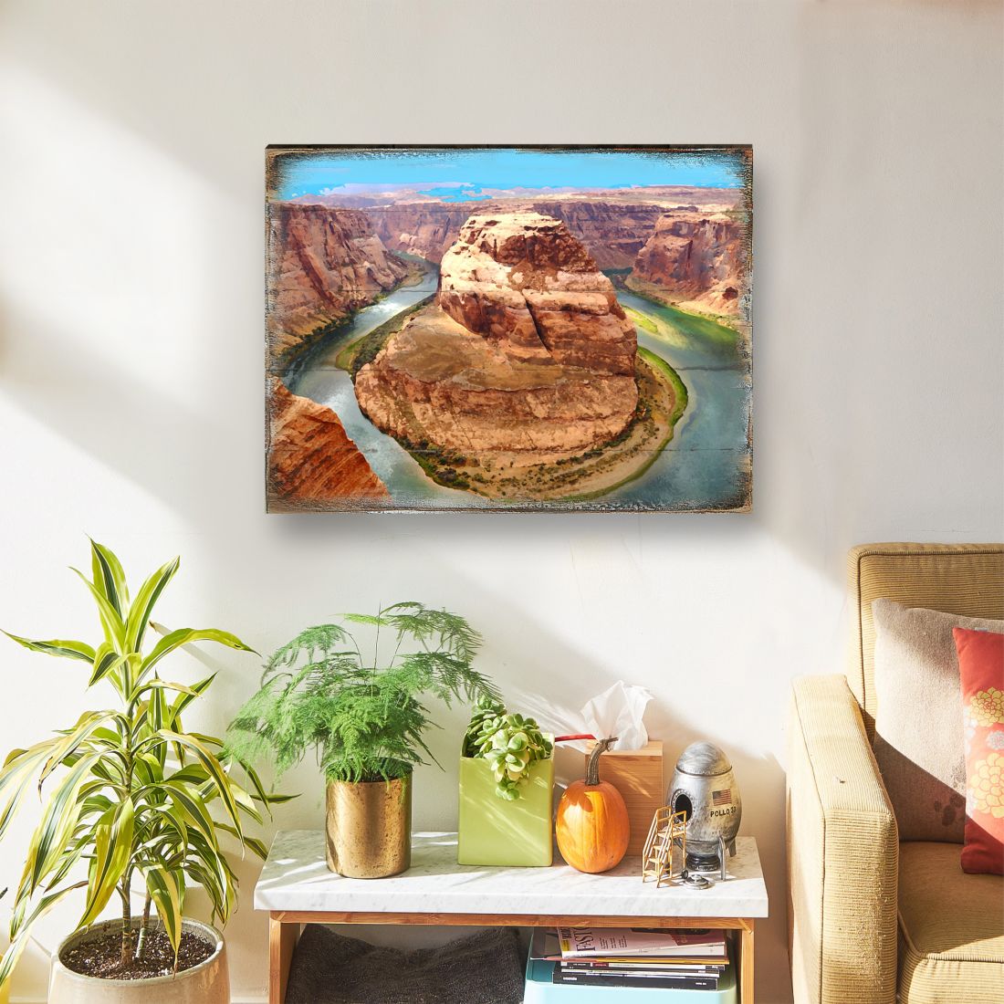 Canyon Island Art Wooden Wall Art by Nature Wonders - Nature Wildlife Decor  - 95282B