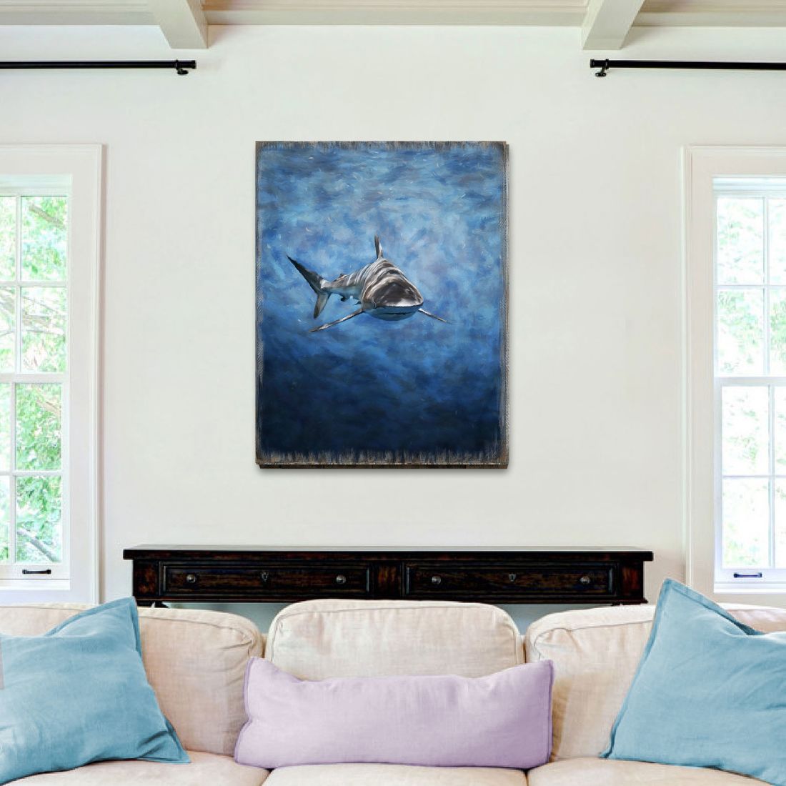 Shark Art Wooden Wall Art by Nature Wonders - Nature Wildlife Decor  - 95389B