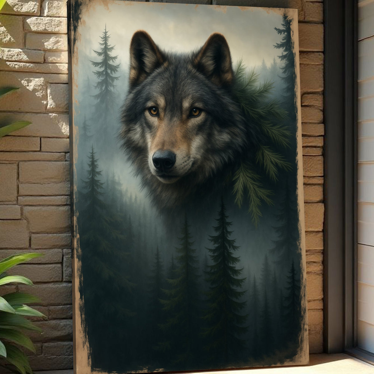 Wolf Double Exposure Wall Art V
