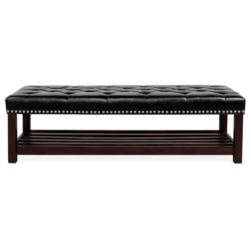 Bedroom End Of Bed Bench Tufted Upholstered End Of Bed Bench End Of Bed Entrance Shoe Bench With Nailhead Trim And Shelf Bedroom Upholstered Bench Living Room Shoe Rack Footstool