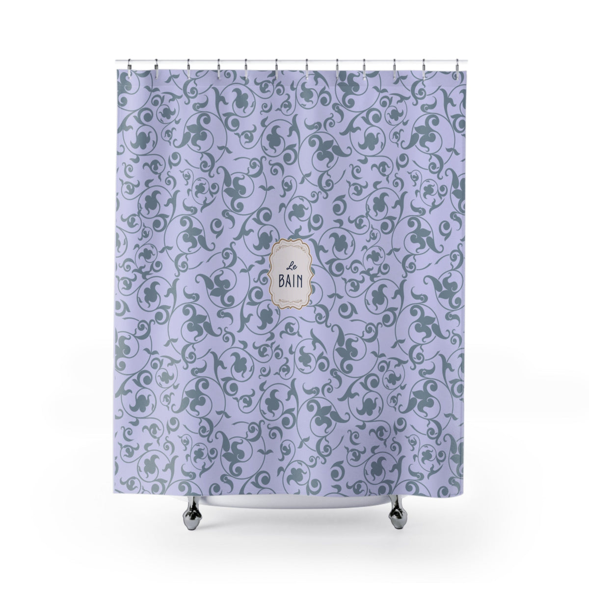 Lilac  'Le Bain' Elegant Floral Shower Curtain | Vintage Bath Decor