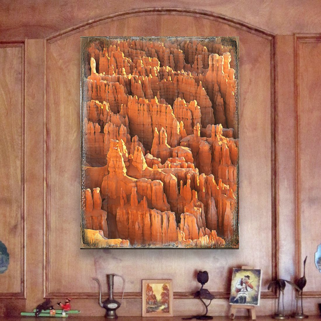Rocky Mountain Side Wooden Wall Art by Nature Wonders - Nature Wildlife Decor  - 95285B