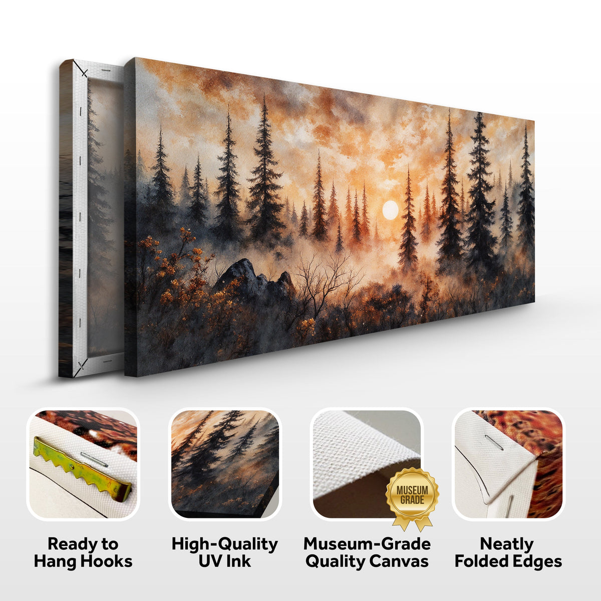 Rustic Forest Sunset Wall Art