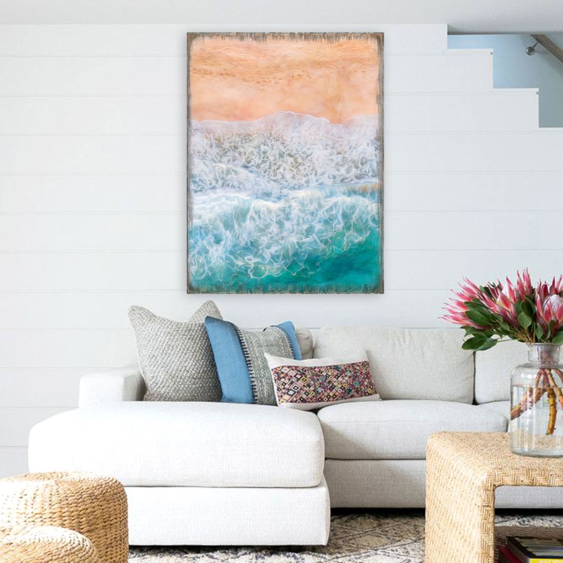 Ocean Shore Art Wooden Wall Art by Nature Wonders - Nature Wildlife Decor  - 95397B