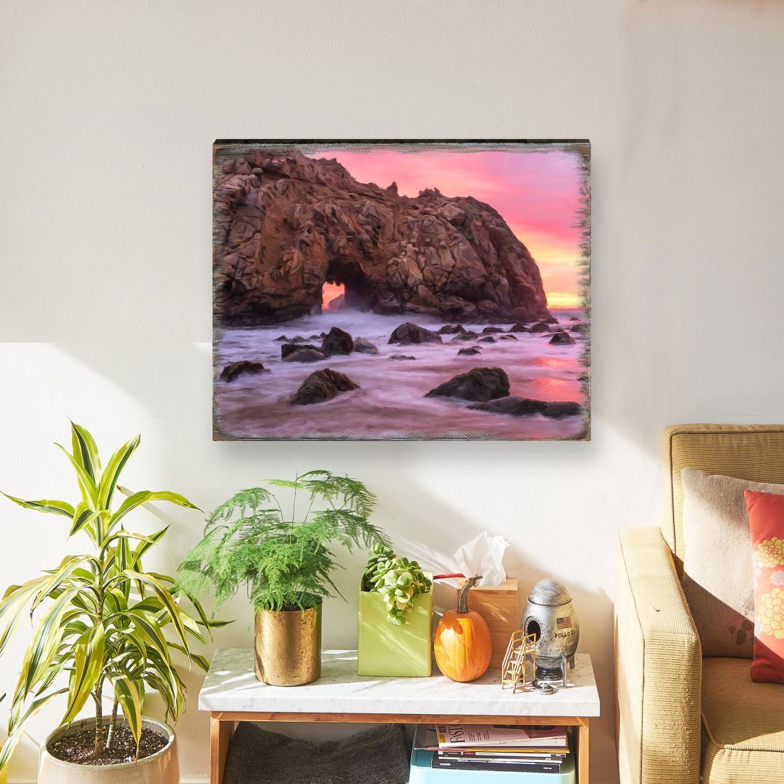 Ocean Sunset Art Wooden Wall Art by Nature Wonders - Nature Wildlife Decor  - 95403B