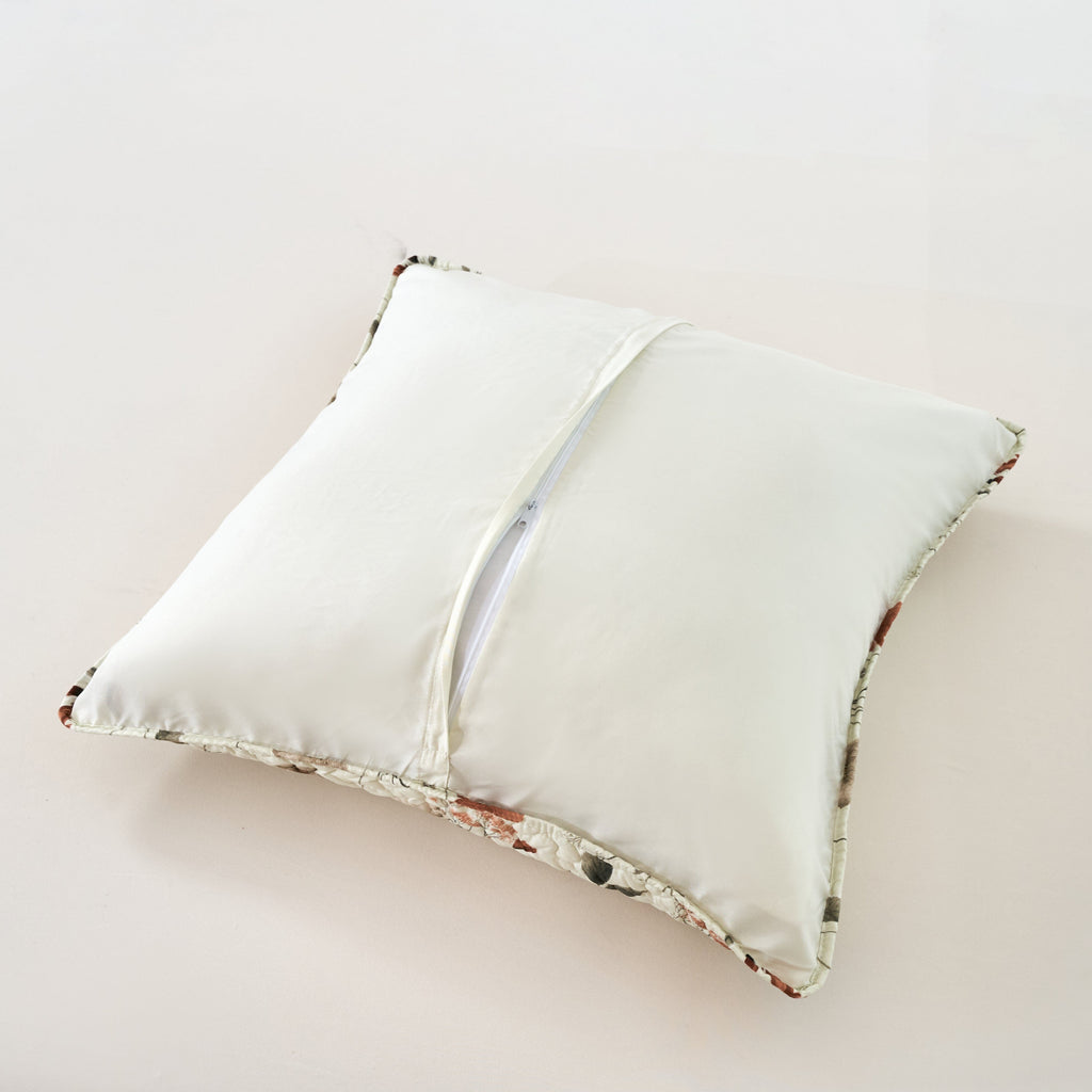 DaDalogy Enchanted Meadow Bed in a bag Set - Victoria Garden Delicate Floral Symphony in Beige, Rose, and Soft Green, Luxuriously Soft Quilted Set