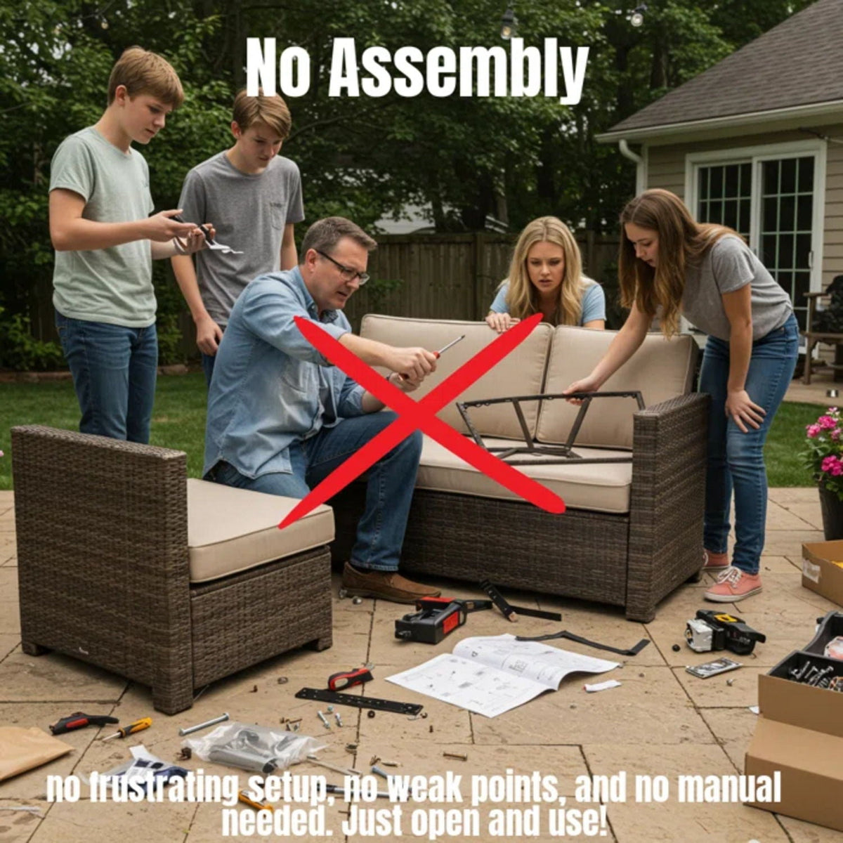 Stylish Sofa Seating Group With Cushions Perfect For Outdoor Gatherings