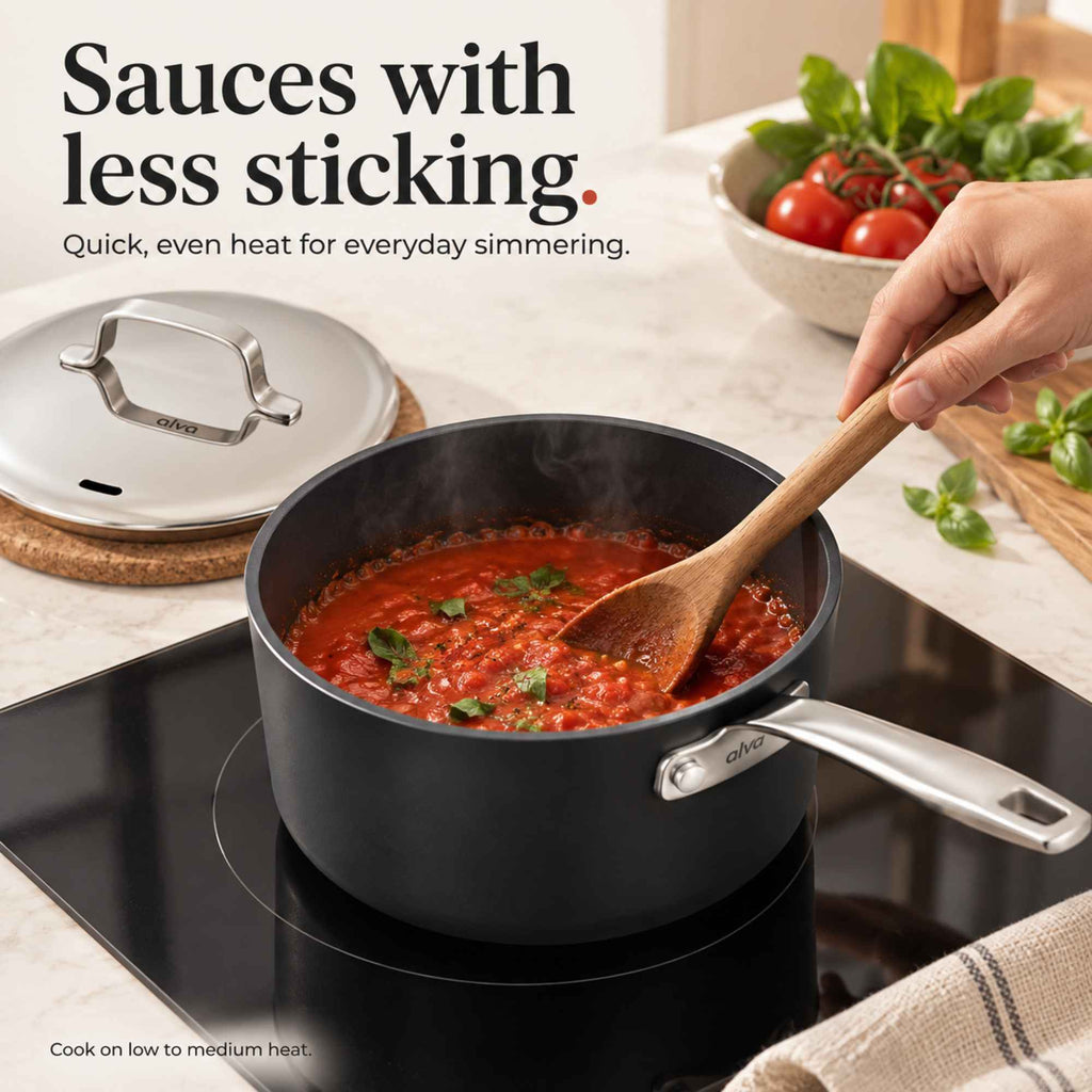 Maestro Ceramic Nonstick Saucepan with Lid, 2-Qt