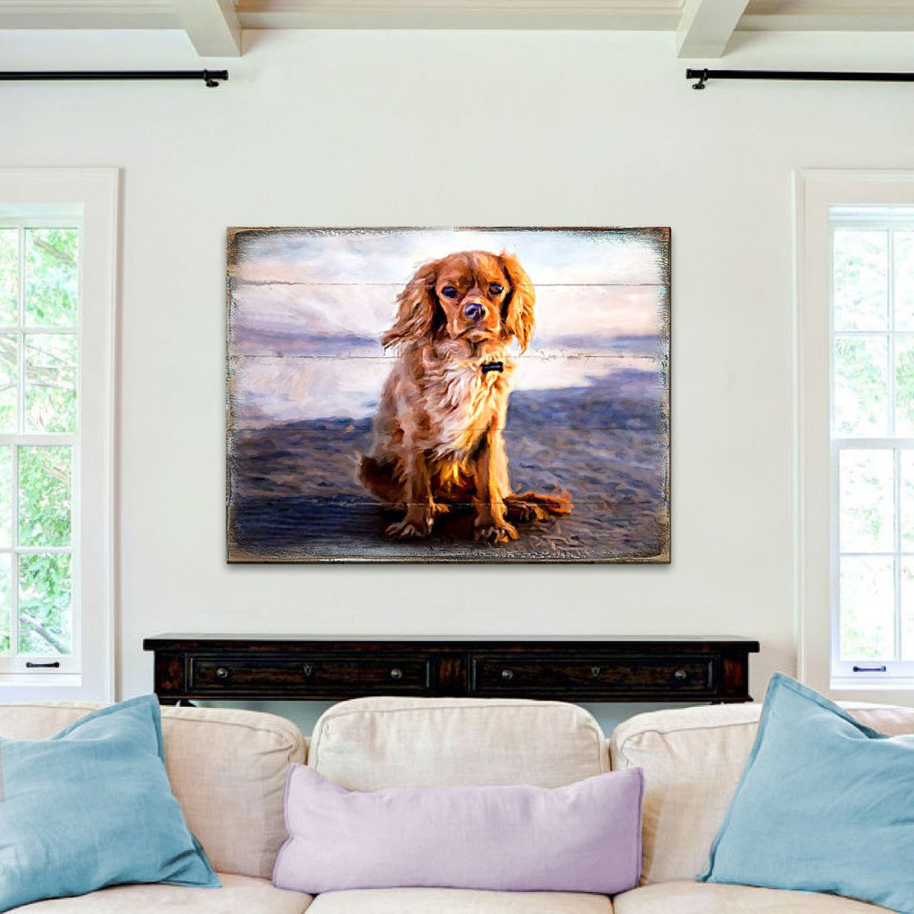 Alodie Small Dog Art Wooden Wall Art by Nature Wonders - Pets Dog and Cats Decor - 95345B