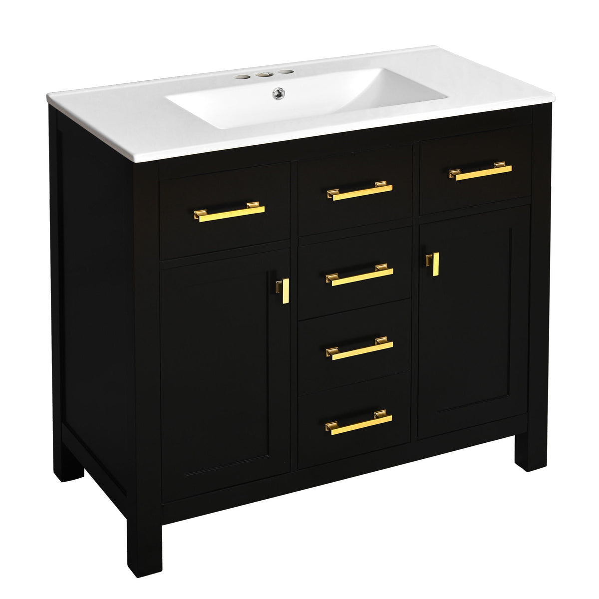 Bathroom Vanity With Sink Combo Set, Modern Bathroom Cabinet With 4 Drawers