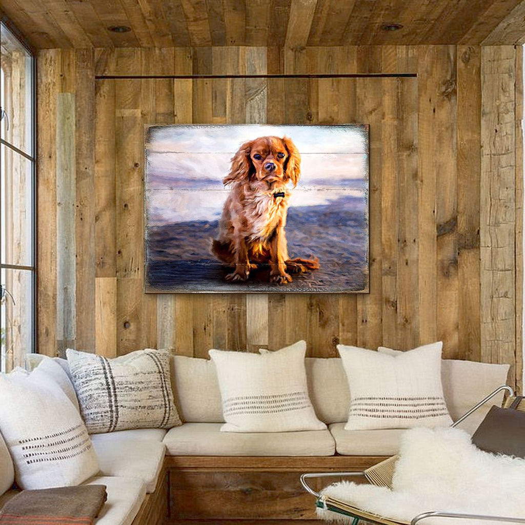 Alodie Small Dog Art Wooden Wall Art by Nature Wonders - Pets Dog and Cats Decor - 95345B
