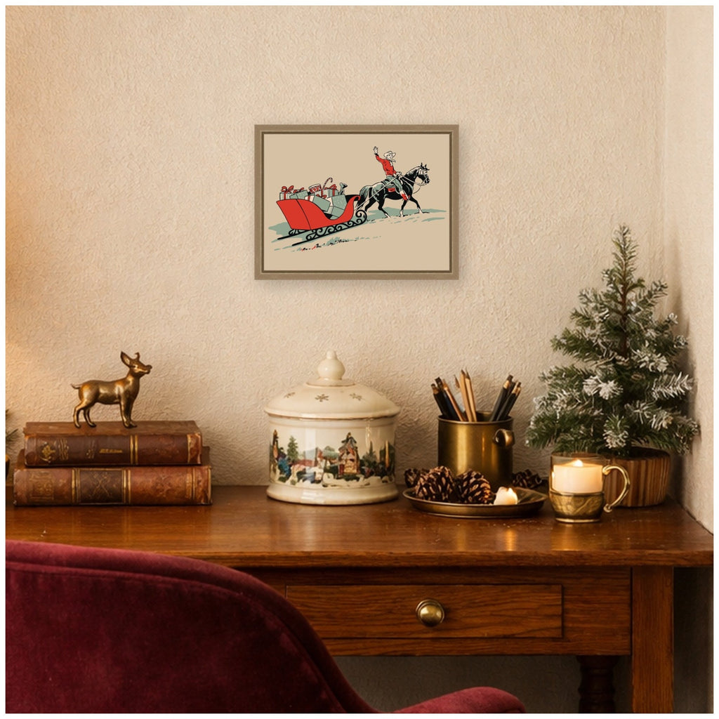 Christmas Cowboy by Megan Ryan Framed Canvas Wall Art Print