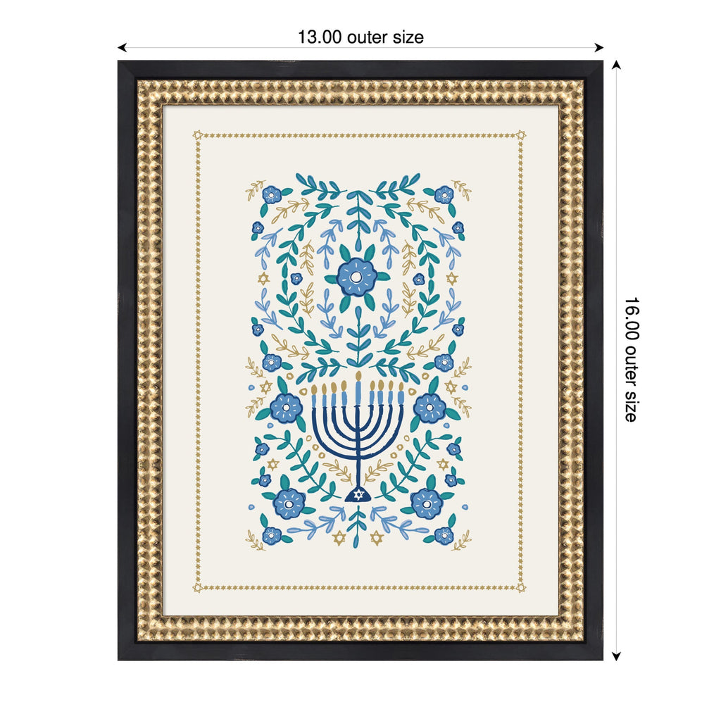 VYD Hanukkah Garden by Vicky Yorke Framed Mounted Canvas Wall Art Print