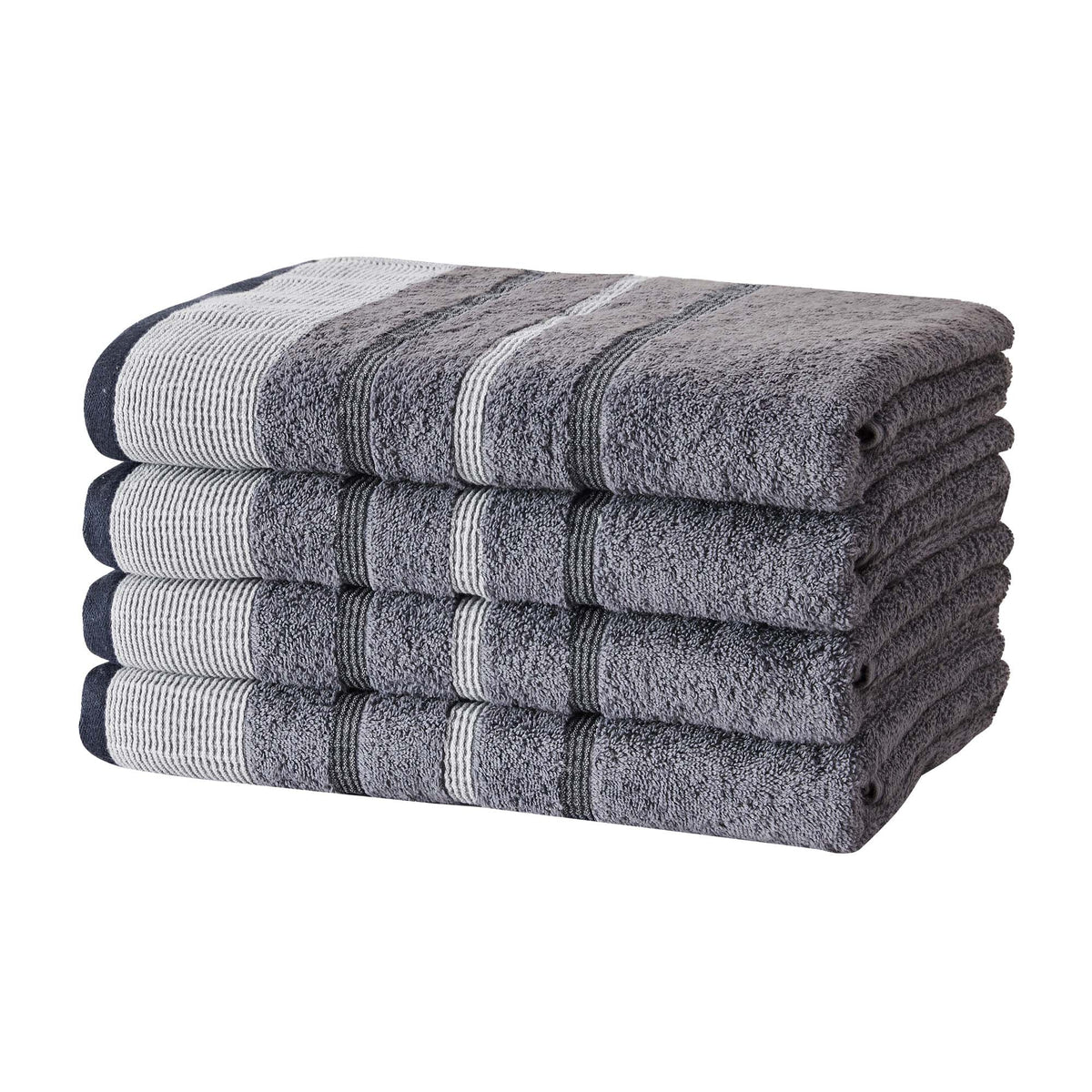 Decorative Cotton Stripe Bath Towel Set - Noelle Collection