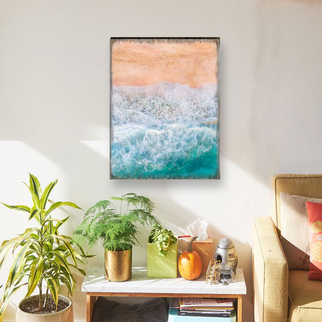 Ocean Shore Art Wooden Wall Art by Nature Wonders - Nature Wildlife Decor  - 95397B