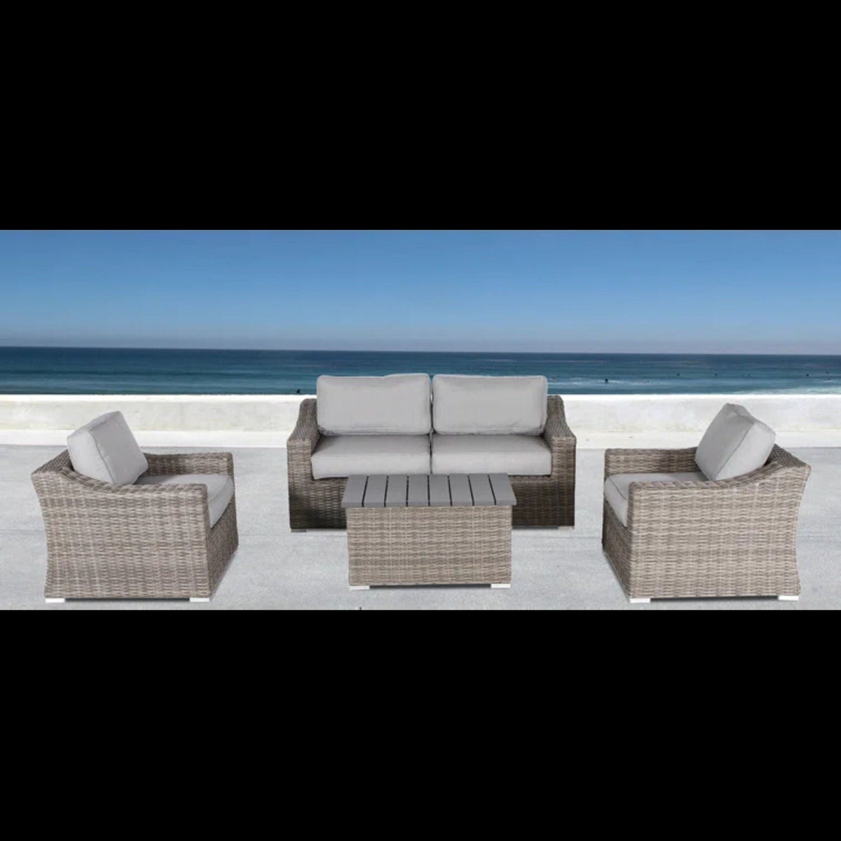 Stylish Sofa Seating Group With Cushions Perfect For Outdoor Gatherings