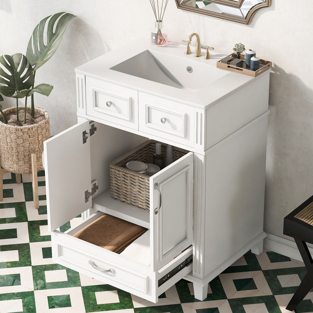 Bathroom Vanity With Sink, Storage Cabinet