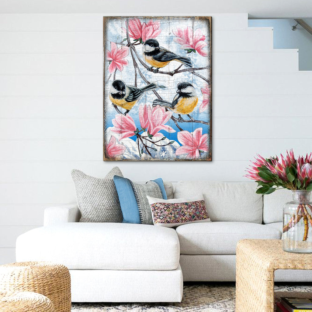Goldfinches Wooden Wall Art by Nature Wonders - 95220-2B