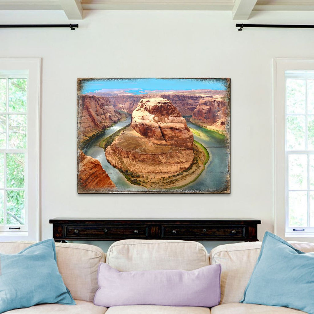 Canyon Island Art Wooden Wall Art by Nature Wonders - Nature Wildlife Decor  - 95282B