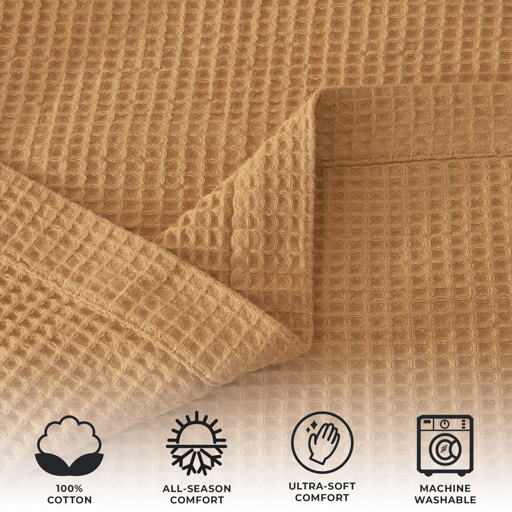 100% Cotton Waffle Weave Blanket - Mikala Collection