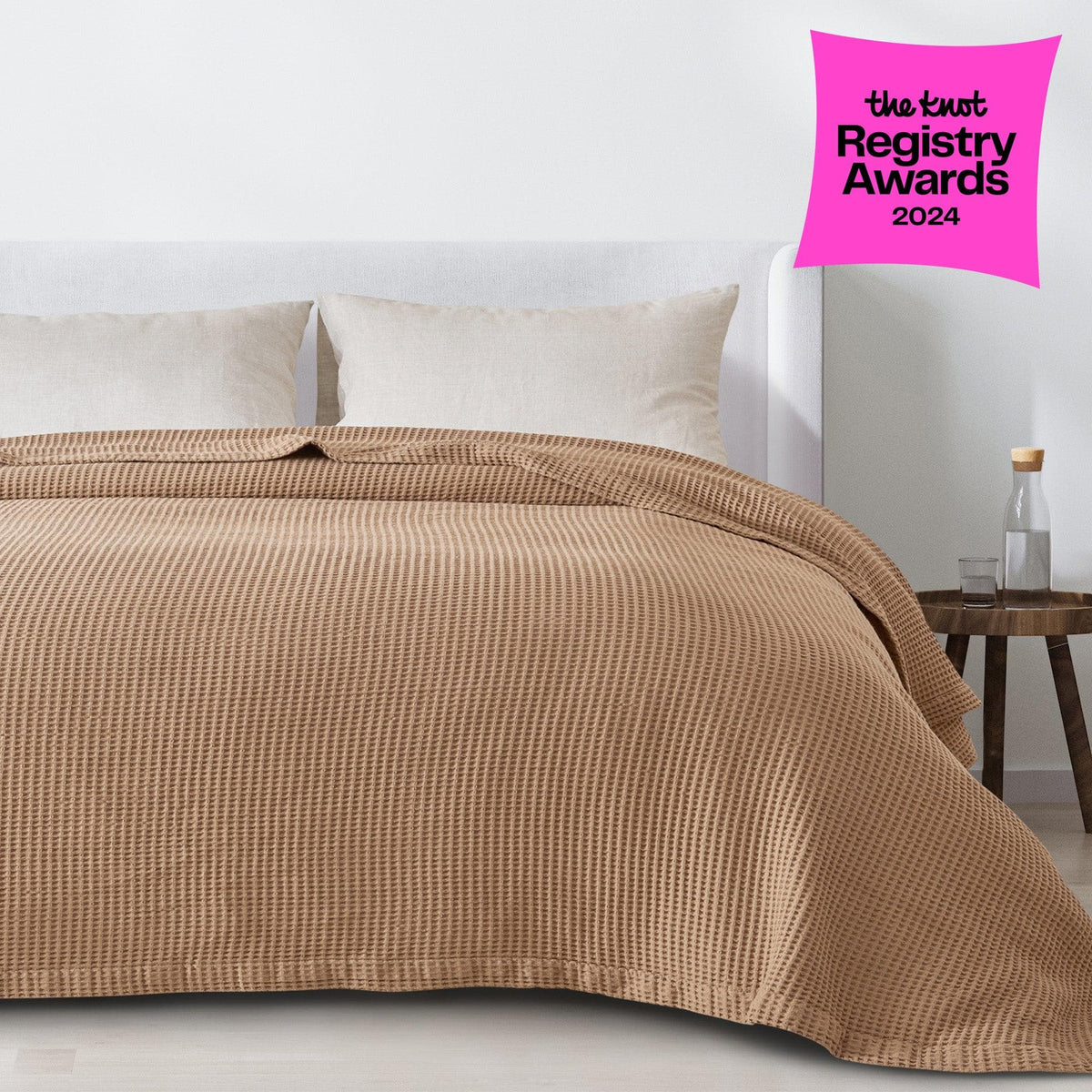 100% Cotton Waffle Weave Blanket - Mikala Collection