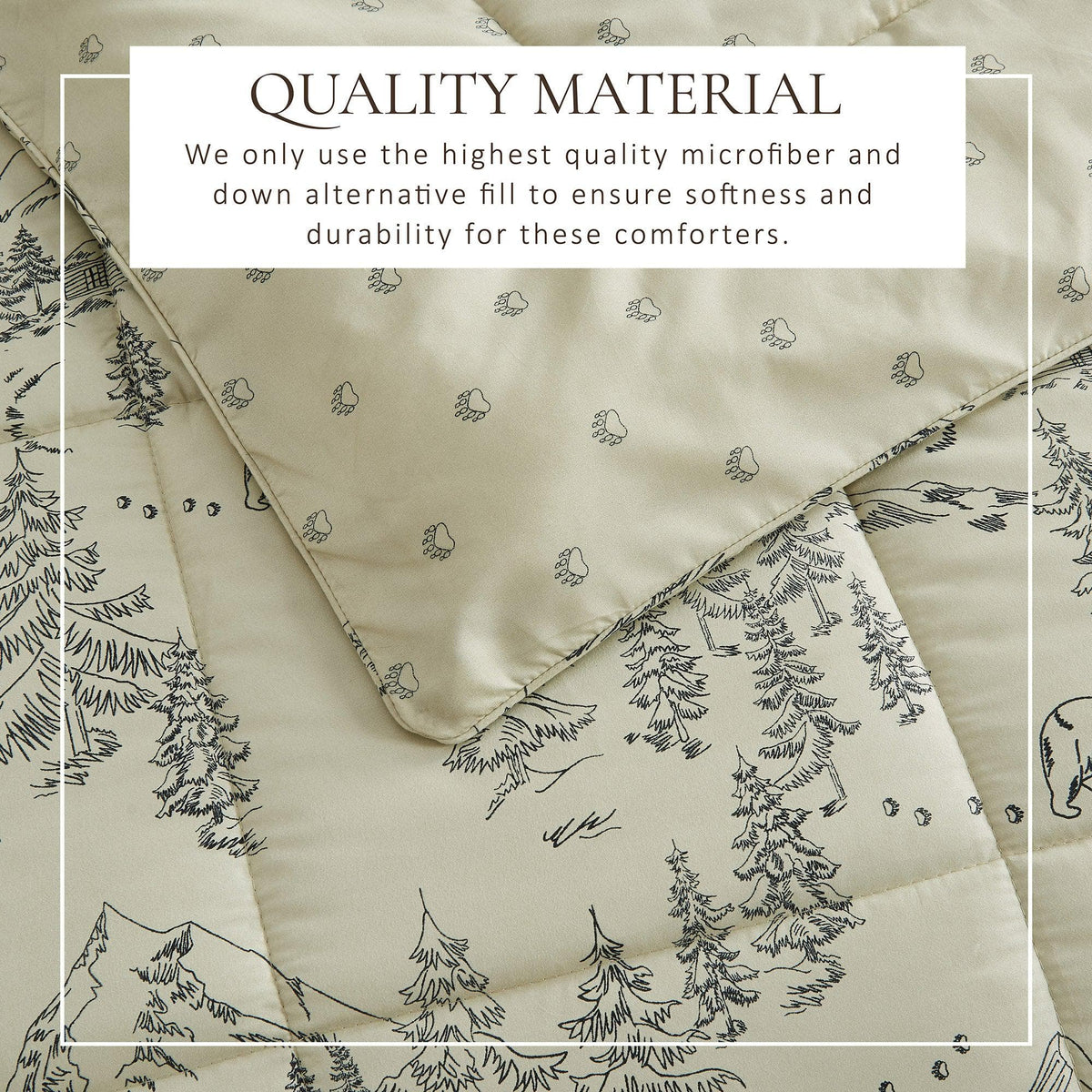 Reversible Christmas Comforter and Sham Set - Holiday / Lodge Odette Collection