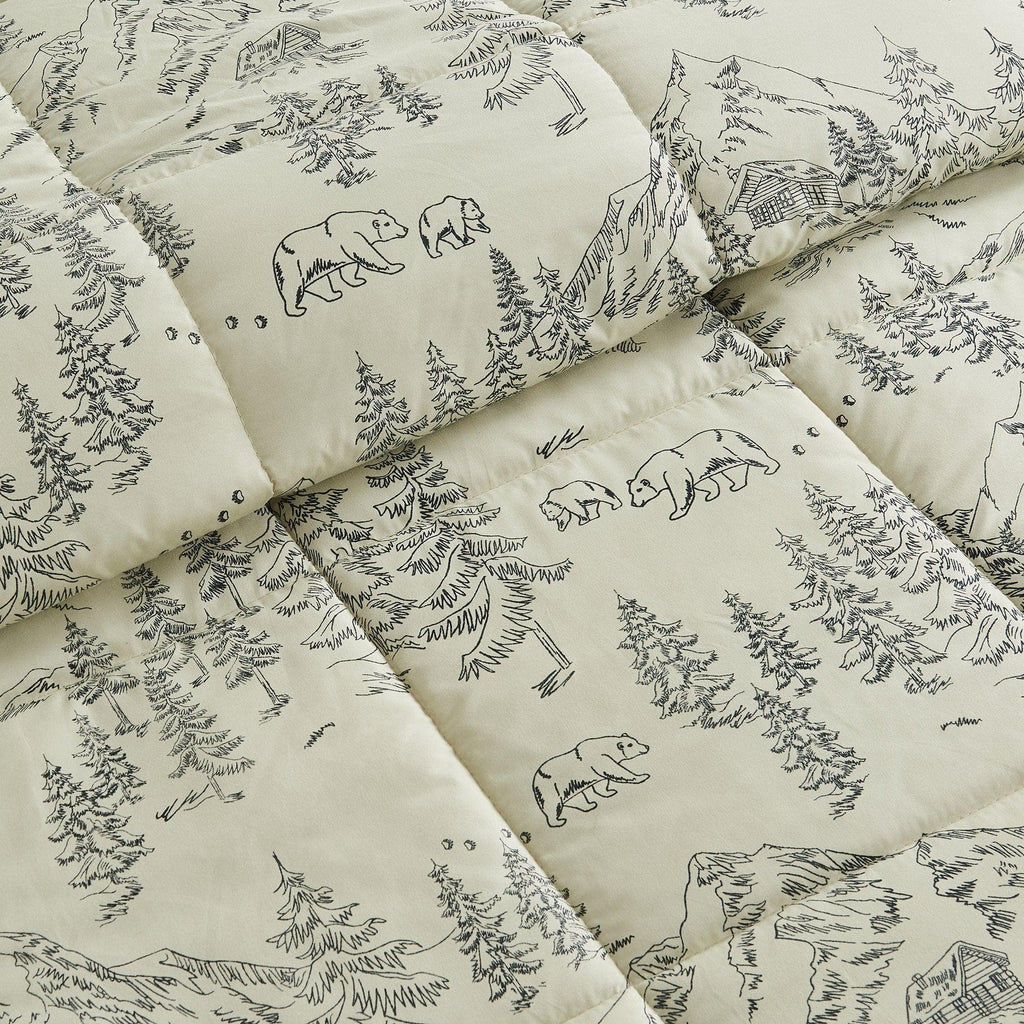Reversible Christmas Comforter and Sham Set - Holiday / Lodge Odette Collection