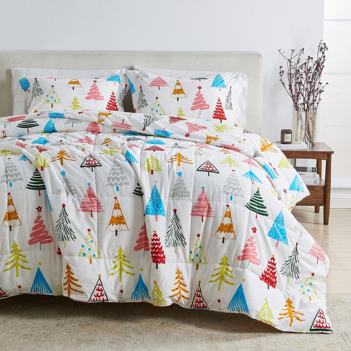 Reversible Christmas Comforter and Sham Set - Holiday / Lodge Odette Collection