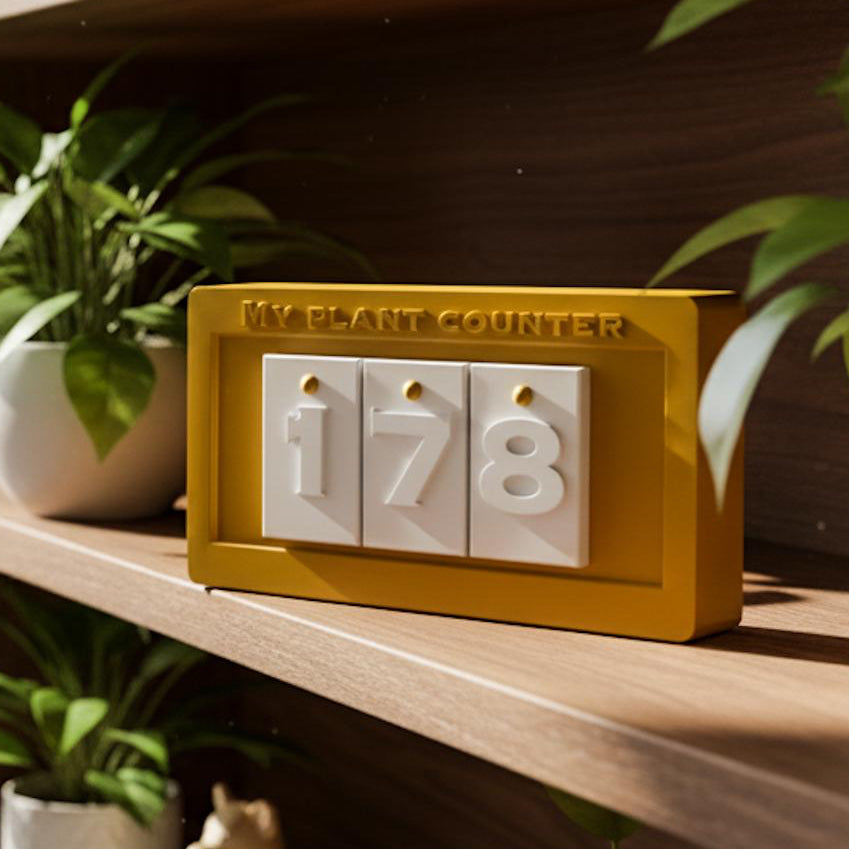 Plant Lover Gift, Plant Counter Sliding Display, Unique Houseplant Gift Idea, Garden Lover Gift, Modern Plant Decor, Plant Milestone Counter