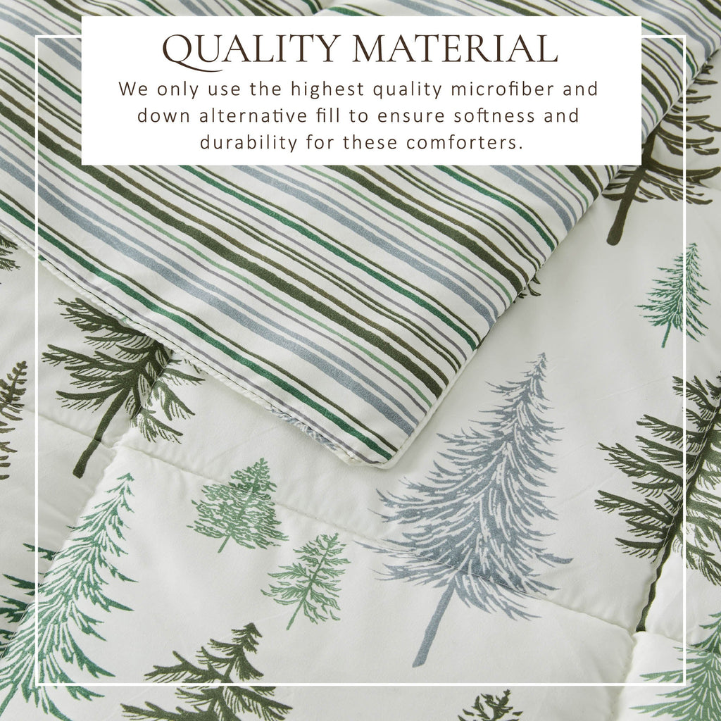 Reversible Christmas Comforter and Sham Set - Holiday / Lodge Odette Collection