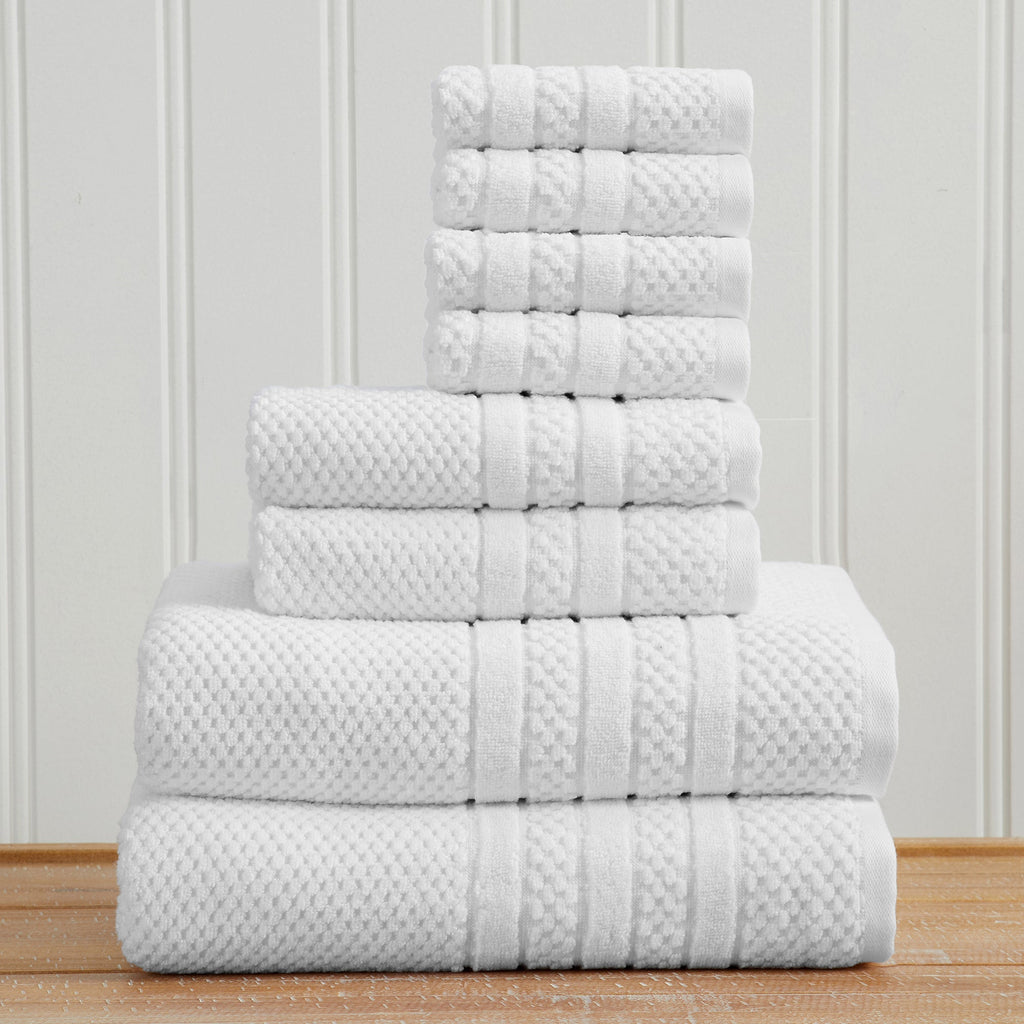 100% Cotton Checkered Jacquard Bath Towel Set - Giuliana Collection