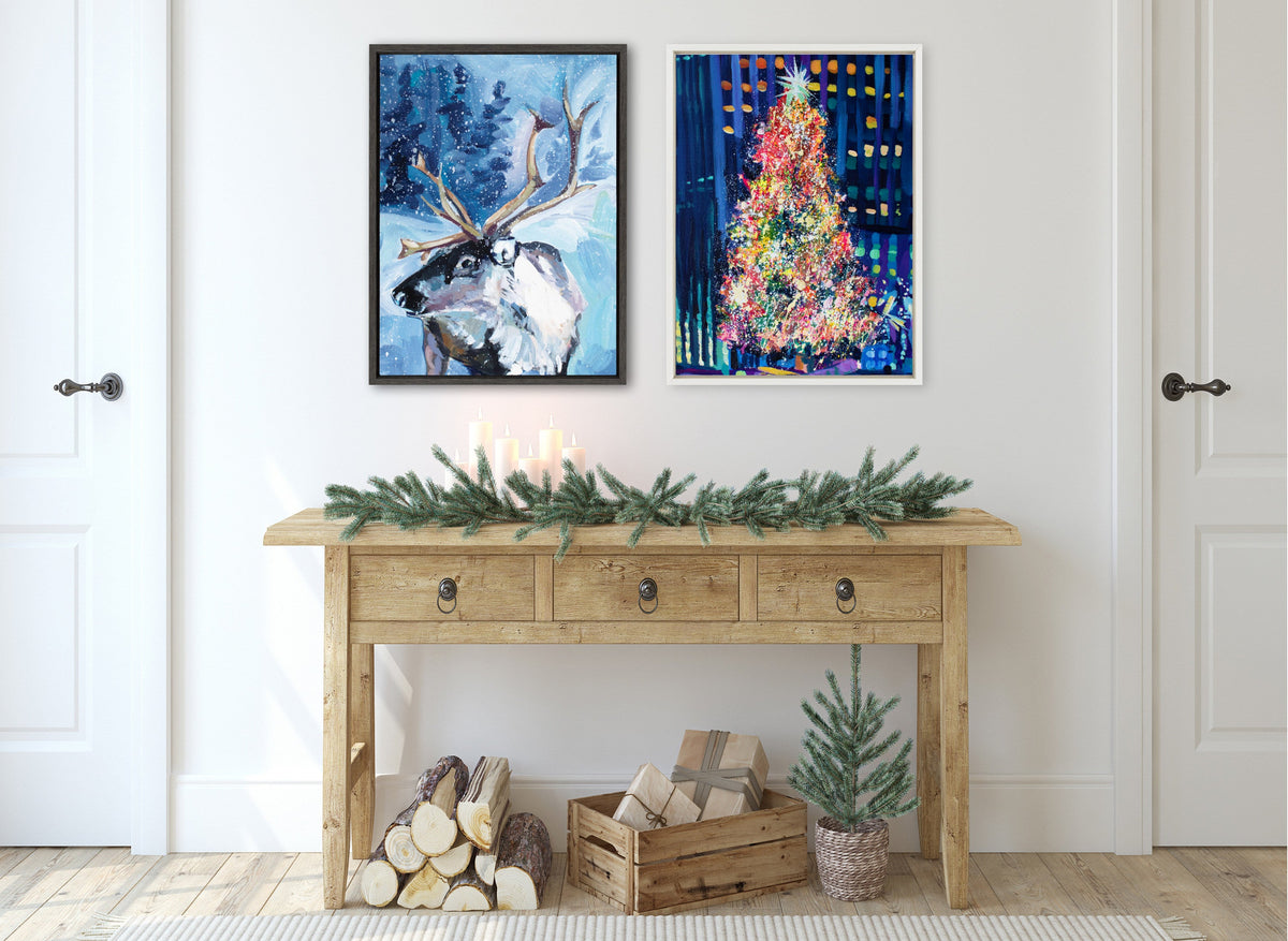 Sylvie Rockefeller Center Tree Framed Canvas by Rachel Christopoulos