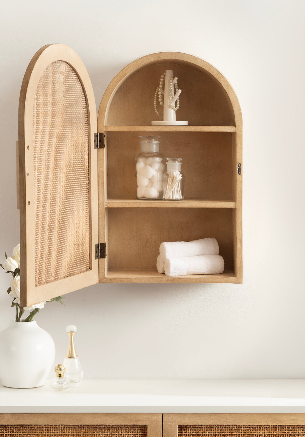 Ori Rattan Arch Wall Cabinet
