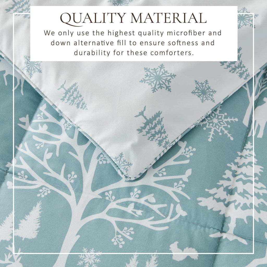 Reversible Christmas Comforter and Sham Set - Holiday / Lodge Odette Collection