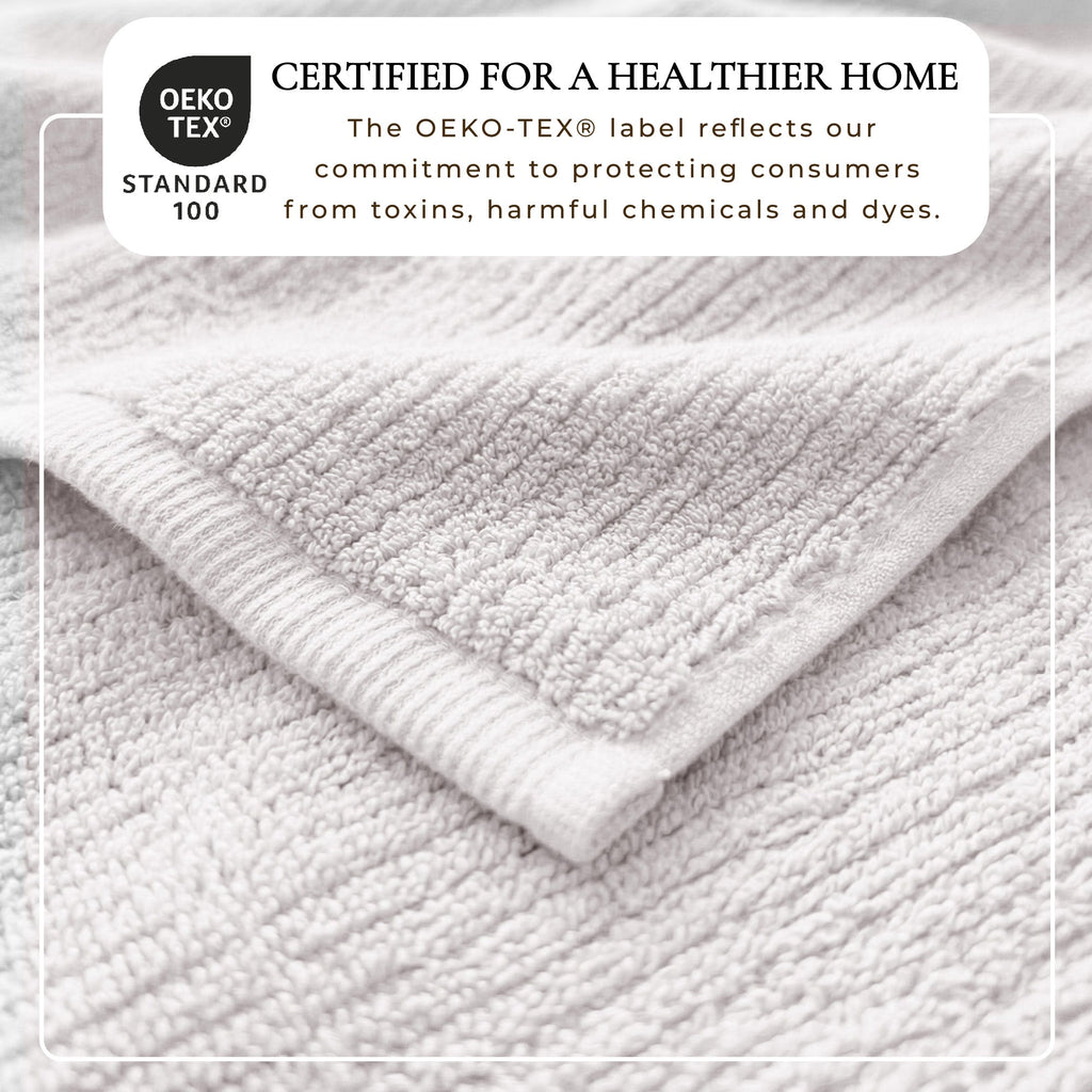 Turkish Cotton Ribbed 6-Piece Bath Towel Set - Georgiana Collection
